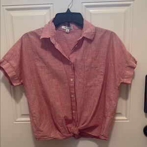 Madewell Coral Button-Up Shirt